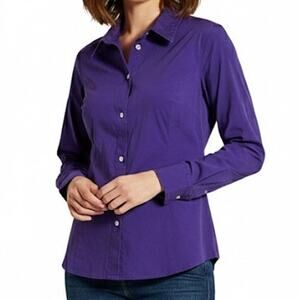 Liz Claiborne Purple Long Sleeve Button Down Blouse Top Workwear size 16